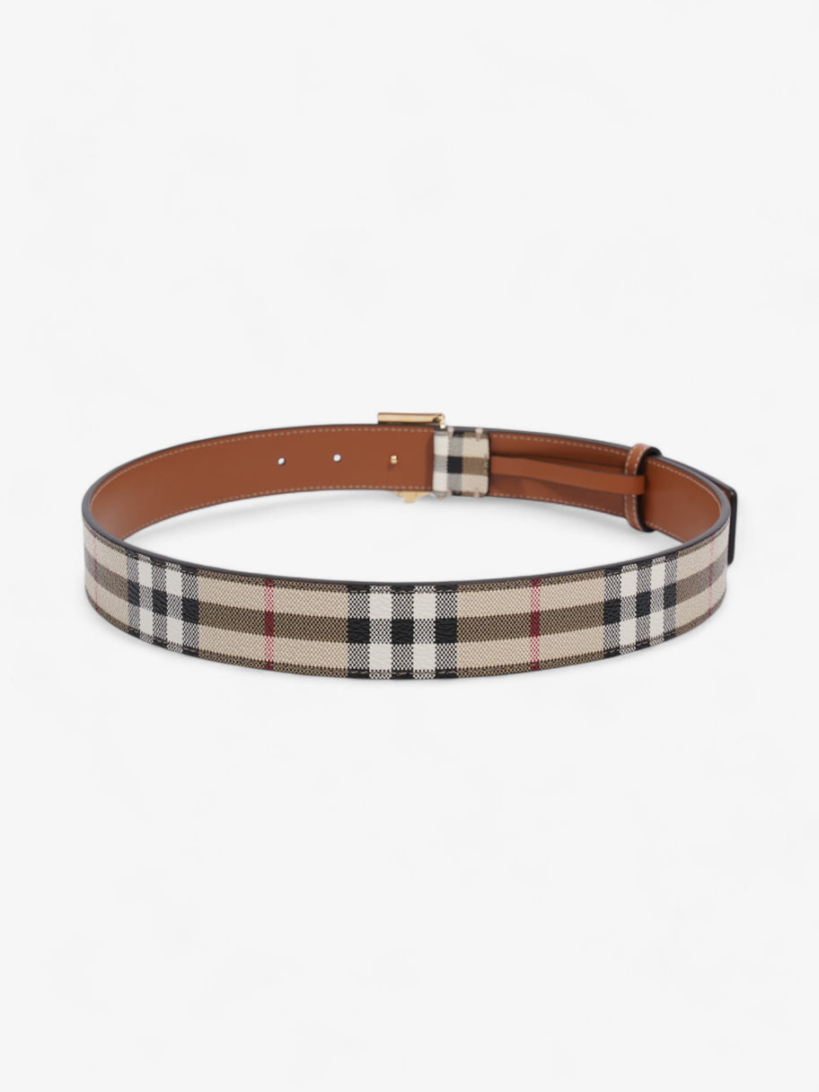 Burberry TB Belt Vintage Check / Light Gold Canvas Small - 87.5cm Image 5