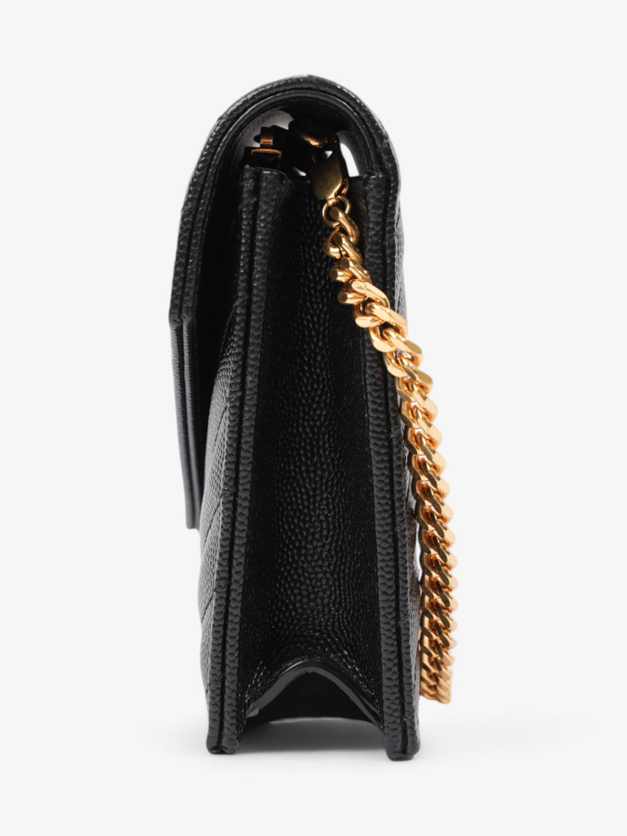 Saint Laurent Envelope Chain Wallet Black Grained Leather Image 3