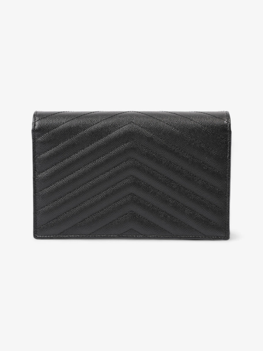 Saint Laurent Envelope Chain Wallet Black Grained Leather Image 4