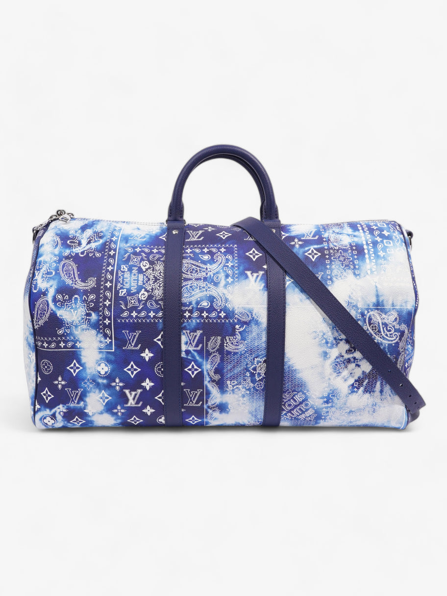 Louis Vuitton Limited Edition Bandana Keepall 50 Blue / White Leather Image 1