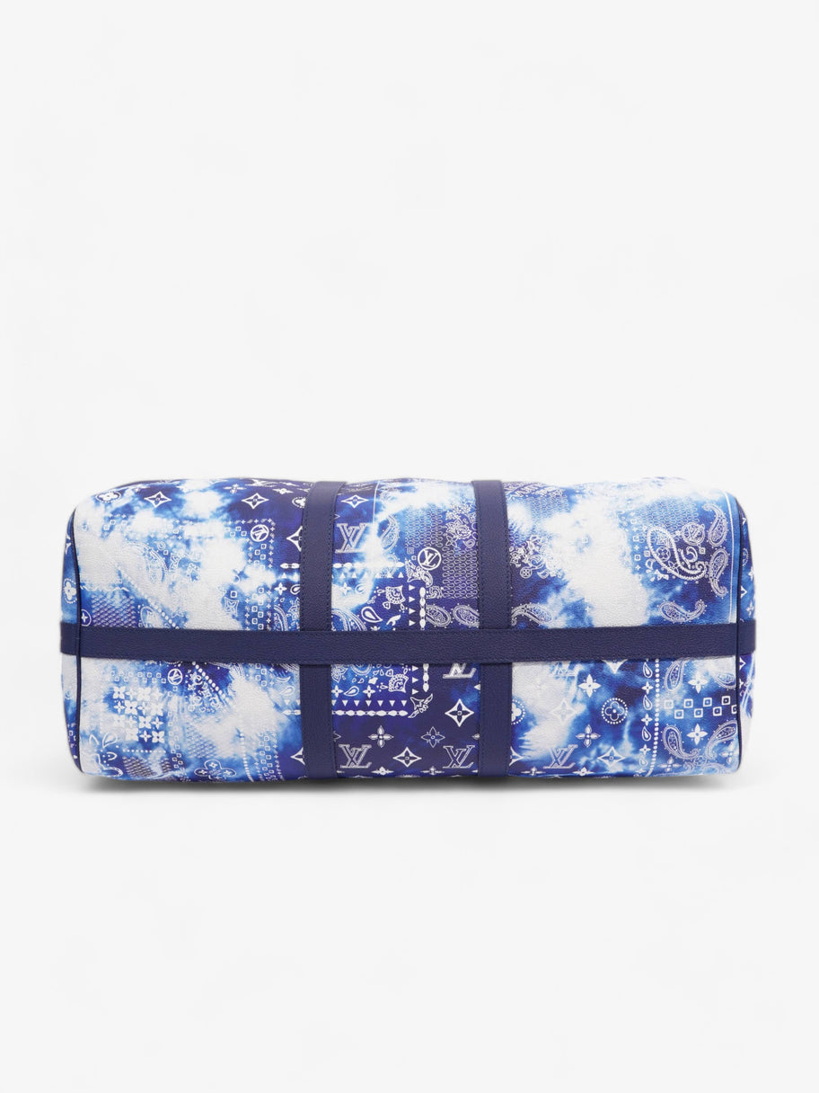 Louis Vuitton Limited Edition Bandana Keepall 50 Blue / White Leather Image 5