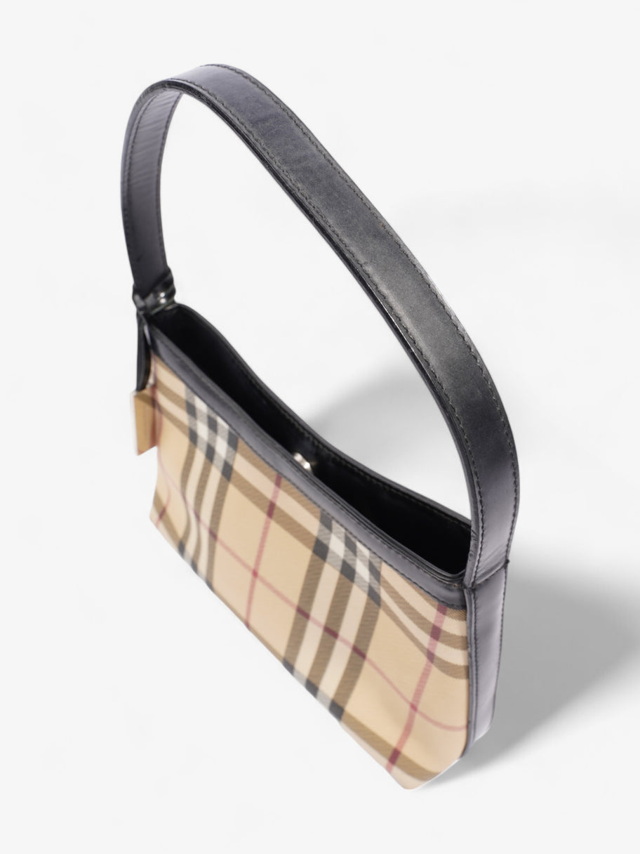 Burberry Check Shoulder Bag Nova Check / Black Coated Canvas Image 8