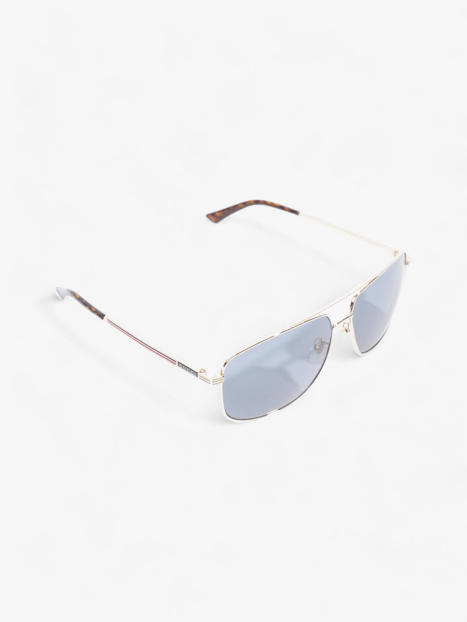 Gucci Square Framed Sunglasses Silver / Red / Blue Acetate 140mm Image 5