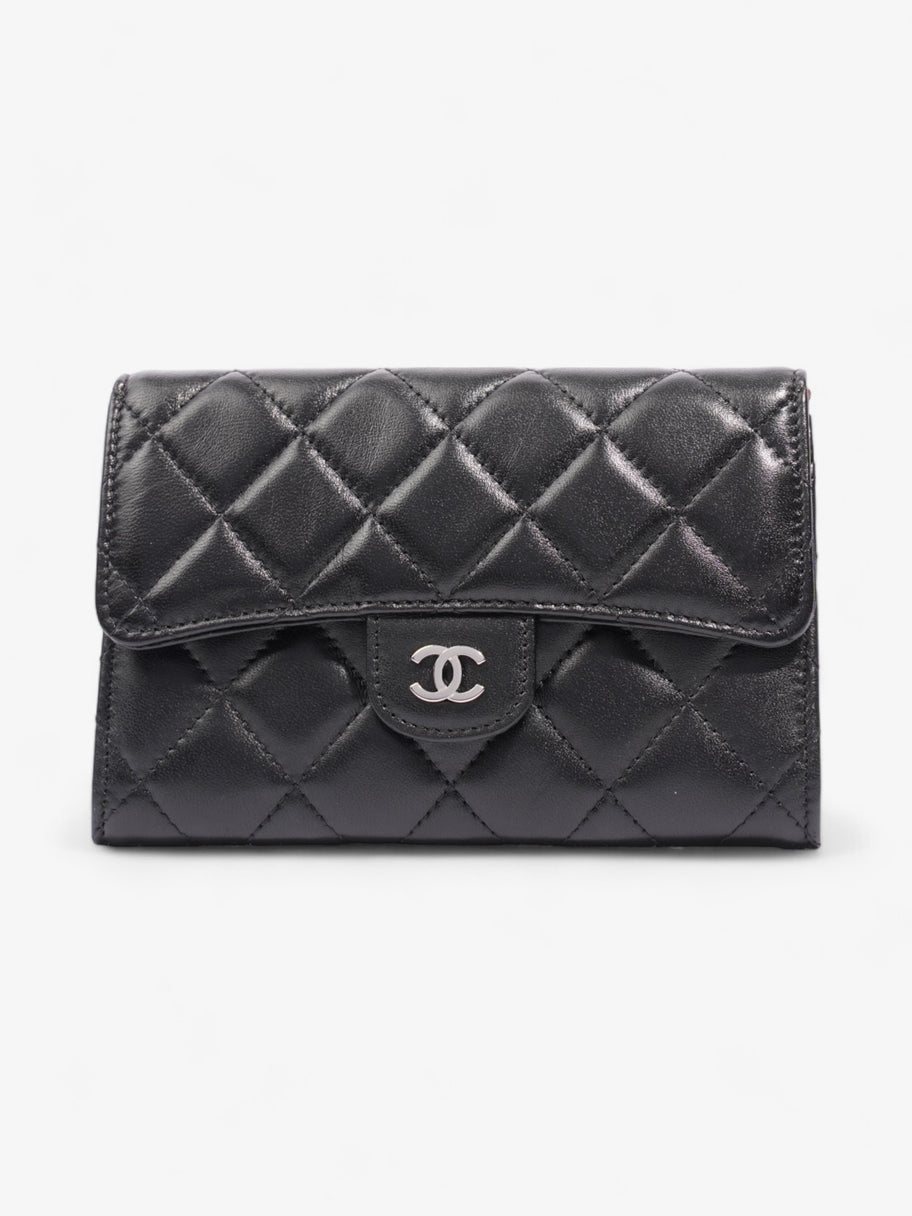 Chanel Classic Flap Wallet Black / Silver Lambskin Leather Image 1