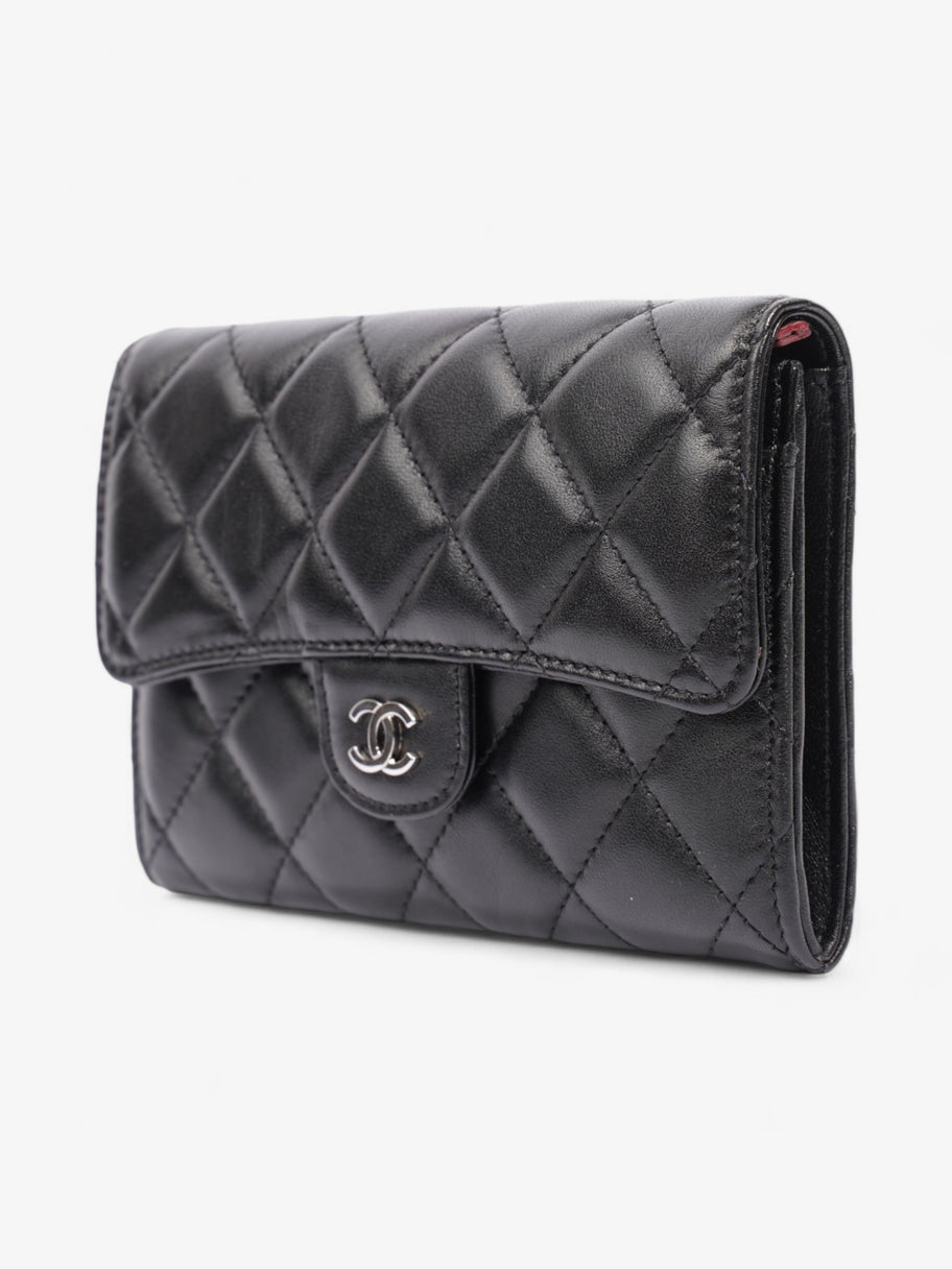 Chanel Classic Flap Wallet Black / Silver Lambskin Leather Image 3