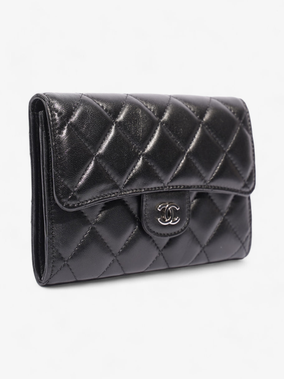 Chanel Classic Flap Wallet Black / Silver Lambskin Leather Image 4