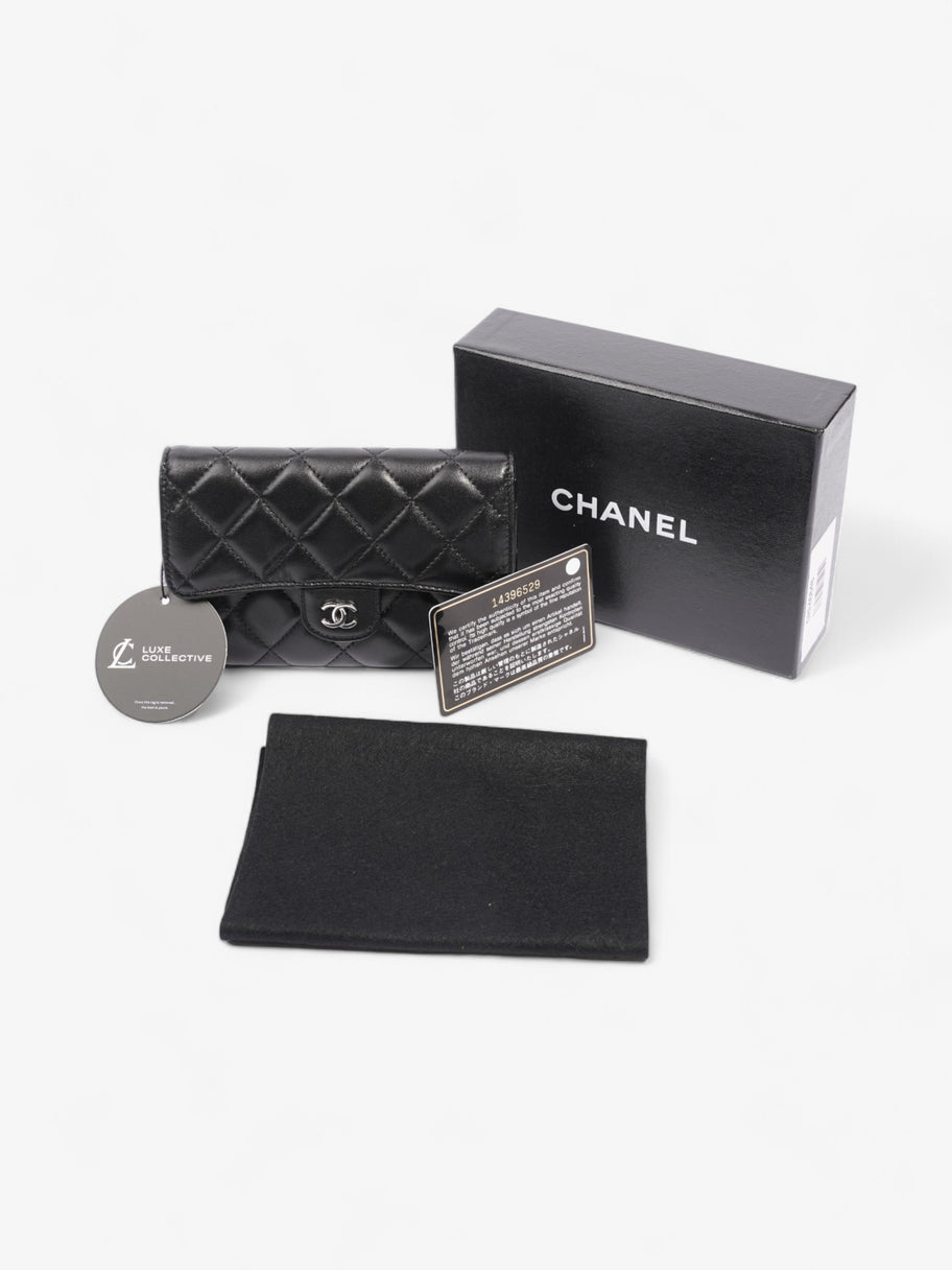 Chanel Classic Flap Wallet Black / Silver Lambskin Leather Image 8