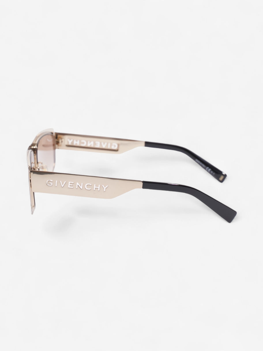 Givenchy Mirrored Logo Cat Eye Sunglasses Gold / Black Acetate 145mm Image 2