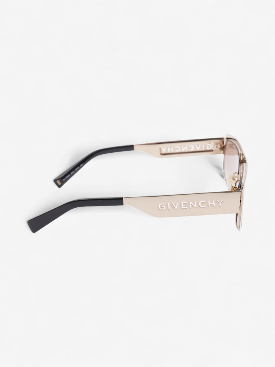 Givenchy Mirrored Logo Cat Eye Sunglasses Gold / Black Acetate 145mm Image 4