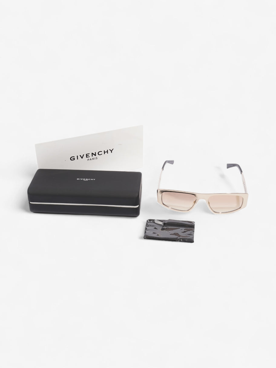 Givenchy Mirrored Logo Cat Eye Sunglasses Gold / Black Acetate 145mm Image 6