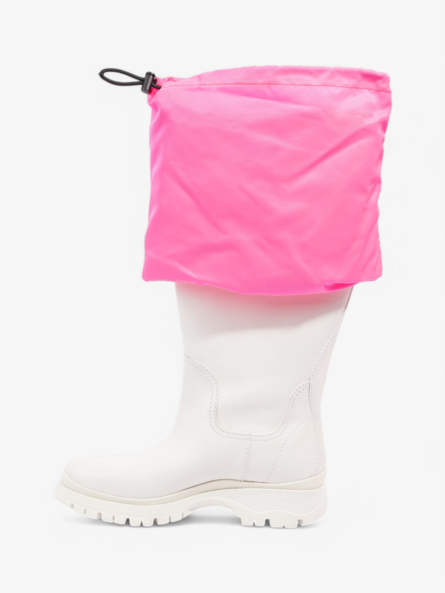 Prada Rain Boots White  / Pink Leather EU 39 UK 6 Image 3