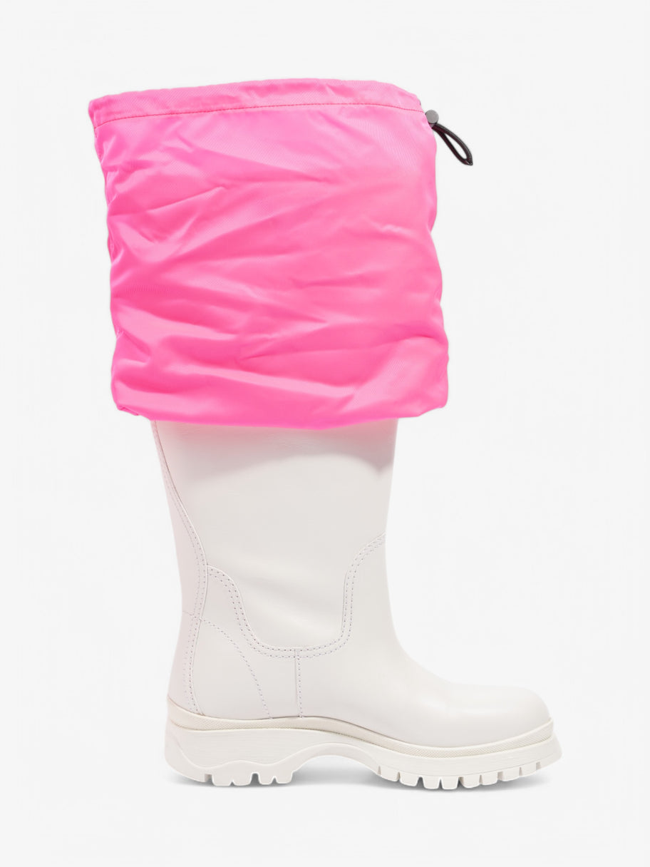 Prada Rain Boots White  / Pink Leather EU 39 UK 6 Image 4