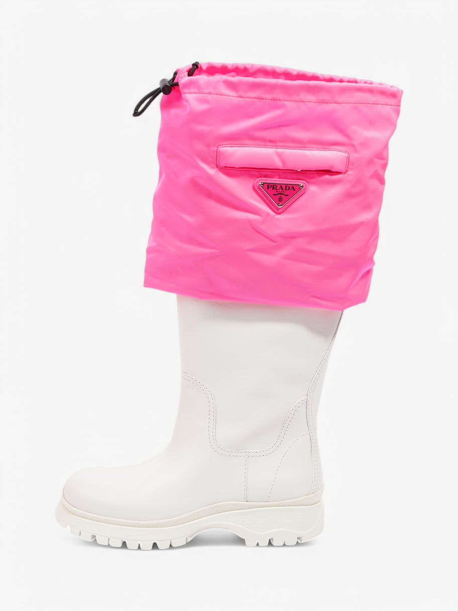 Prada Rain Boots White  / Pink Leather EU 39 UK 6 Image 5