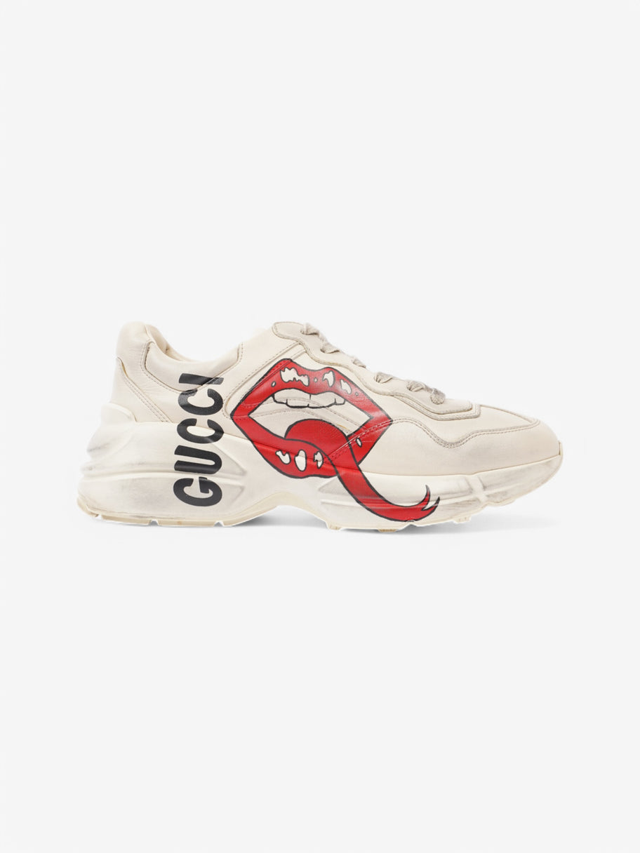 Gucci Rhyton 'Lips' Sneakers Beige  / Red / Black Leather EU 41.5 UK 7.5 Image 12