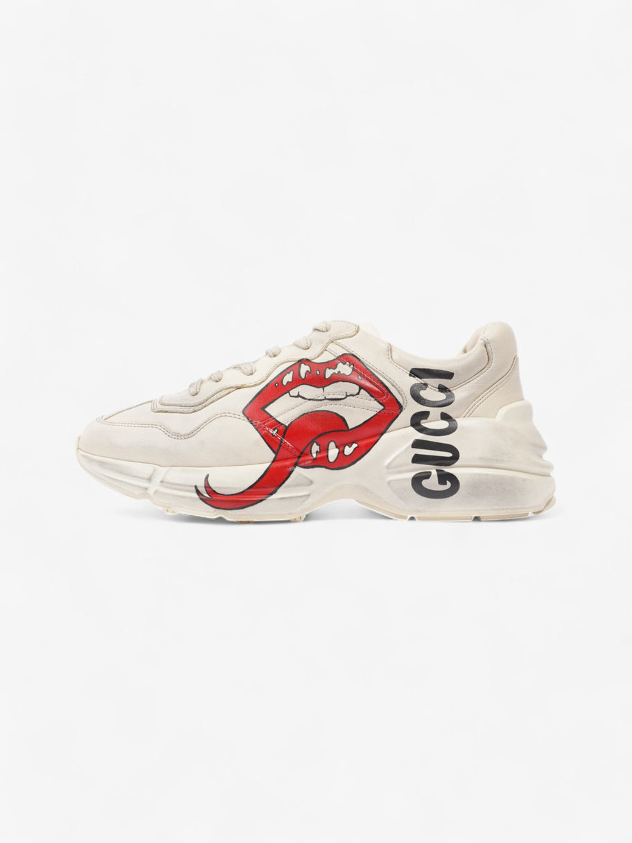 Gucci Rhyton 'Lips' Sneakers Beige  / Red / Black Leather EU 41.5 UK 7.5 Image 5