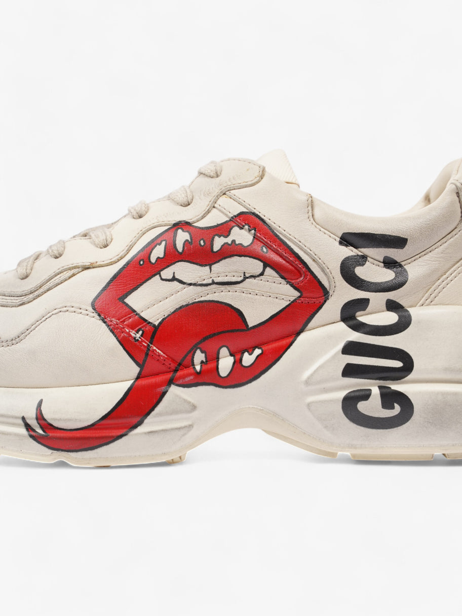 Gucci Rhyton 'Lips' Sneakers Beige  / Red / Black Leather EU 41.5 UK 7.5 Image 9