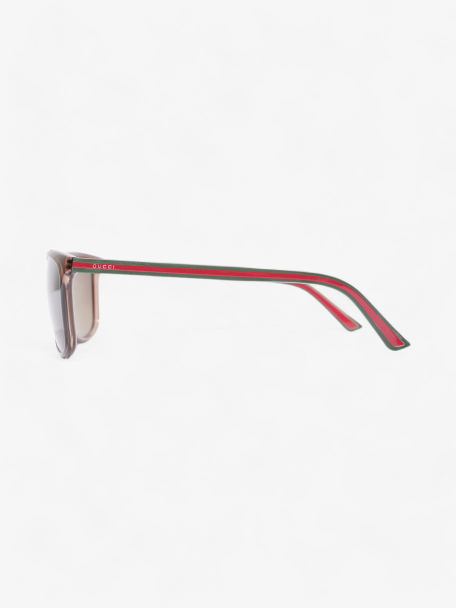 Gucci Web Sunglasses Brown / Red / Green Acetate 145mm Image 2