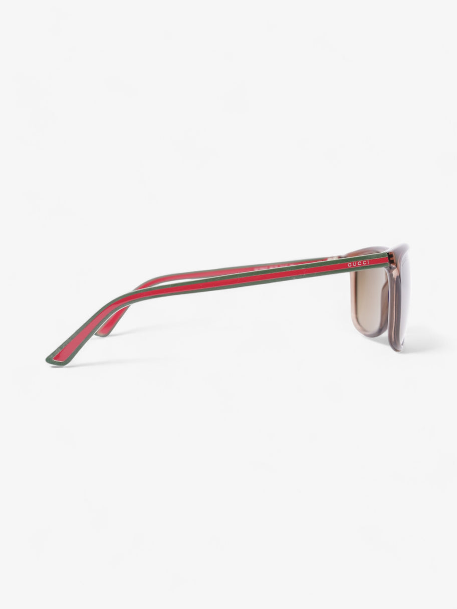 Gucci Web Sunglasses Brown / Red / Green Acetate 145mm Image 4