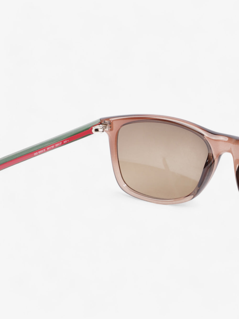 Gucci Web Sunglasses Brown / Red / Green Acetate 145mm Image 5