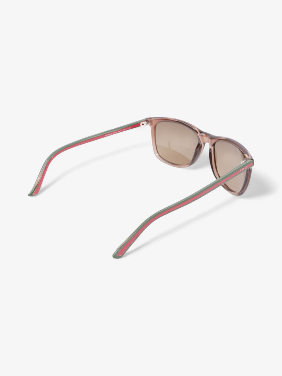 Gucci Web Sunglasses Brown / Red / Green Acetate 145mm Image 7