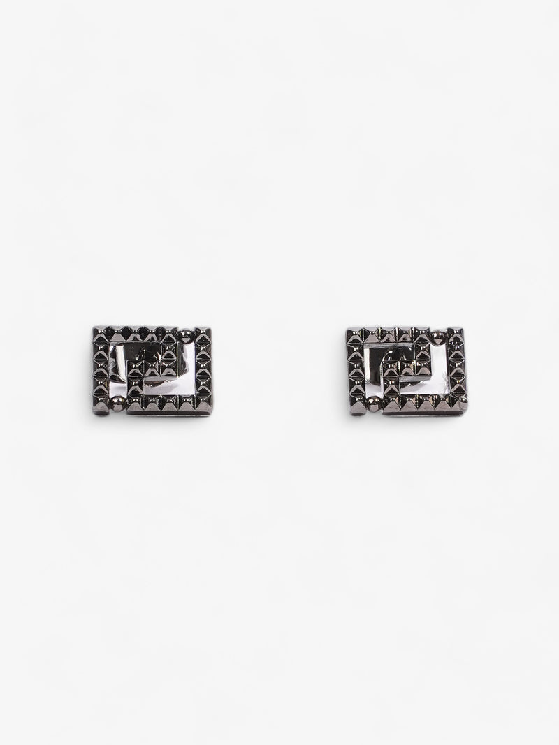  Greca Stud Earrings Ruthenium Black Gunmetal