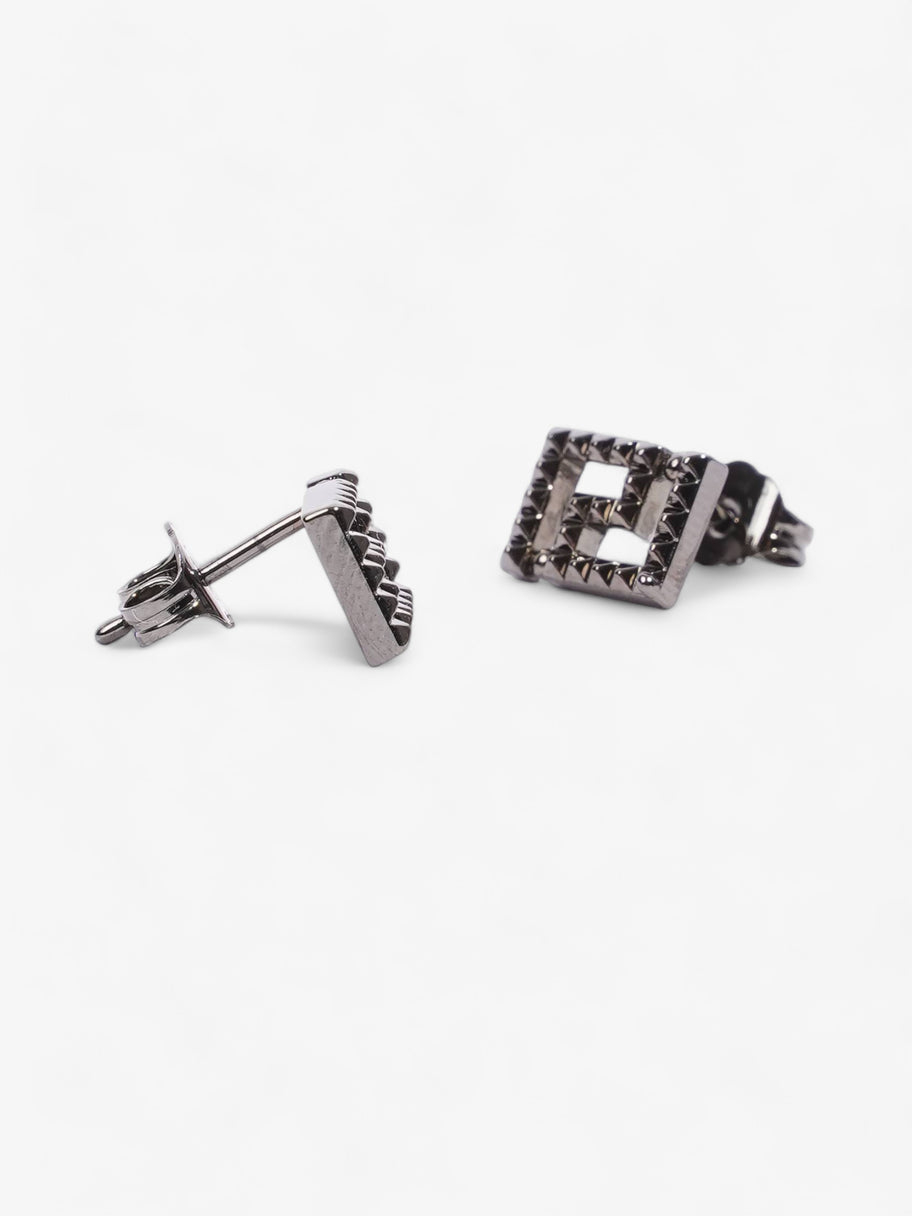 Greca Stud Earrings Ruthenium Black Gunmetal Image 3