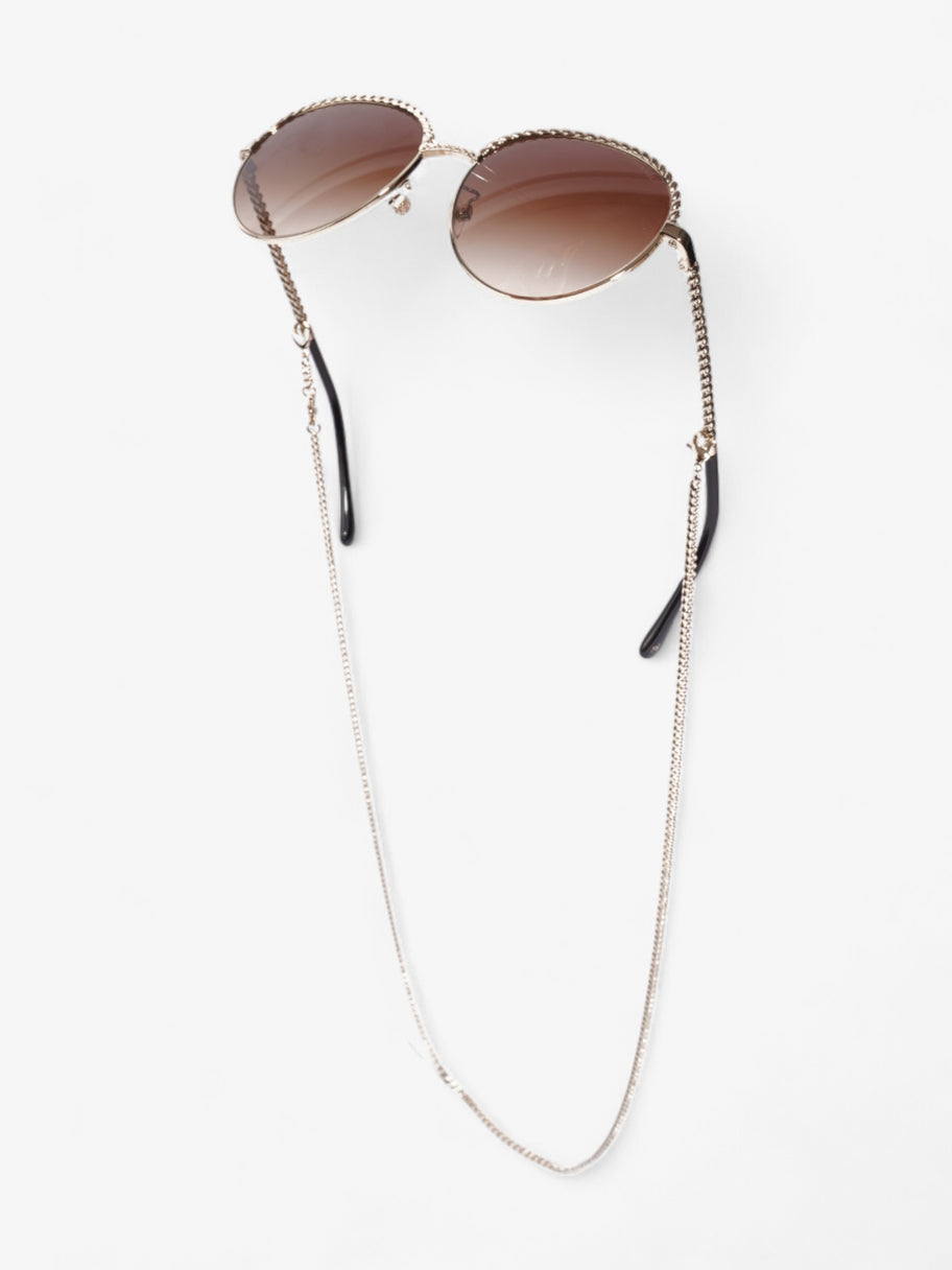 Chanel Round Chain Sunglasses Gold Base Metal 135mm Image 5