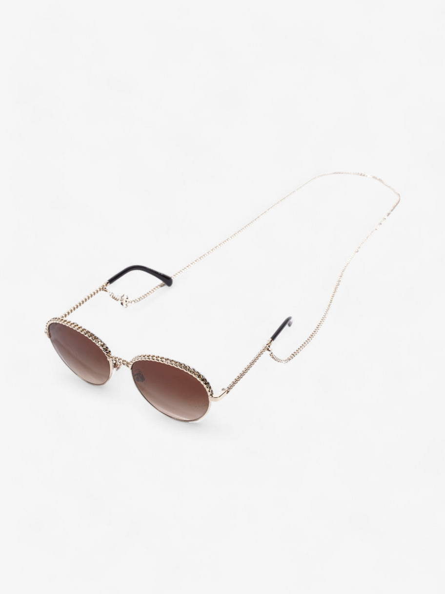 Chanel Round Chain Sunglasses Gold Base Metal 135mm Image 6