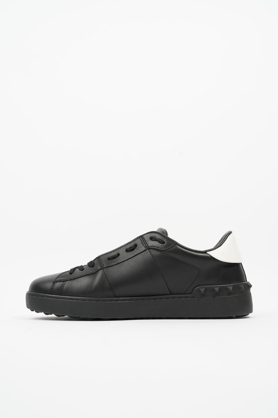 Valentino Open VLTN Sneaker Black / White Tab Leather EU 40 UK 6 Image 3