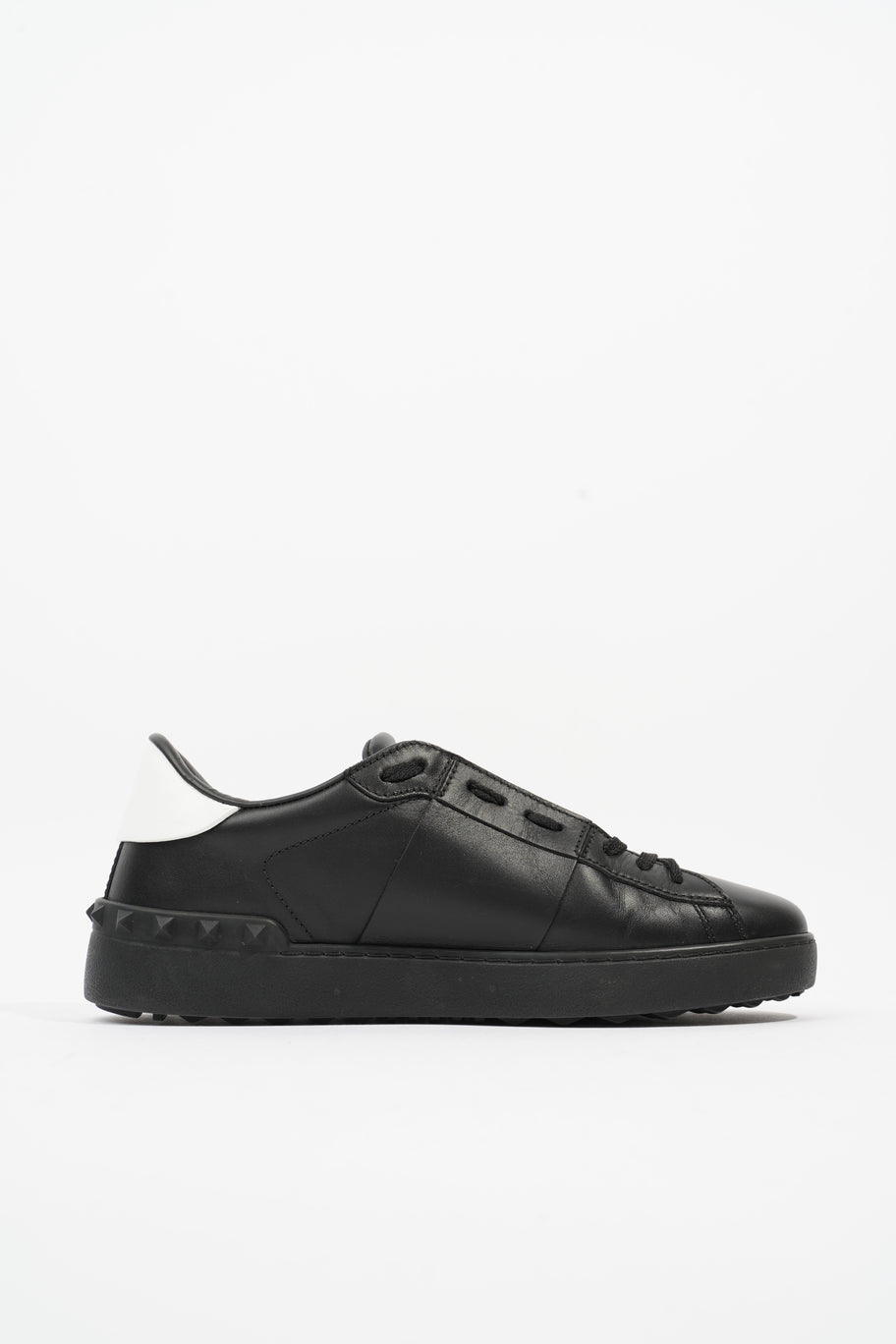 Valentino Open VLTN Sneaker Black / White Tab Leather EU 40 UK 6 Image 4