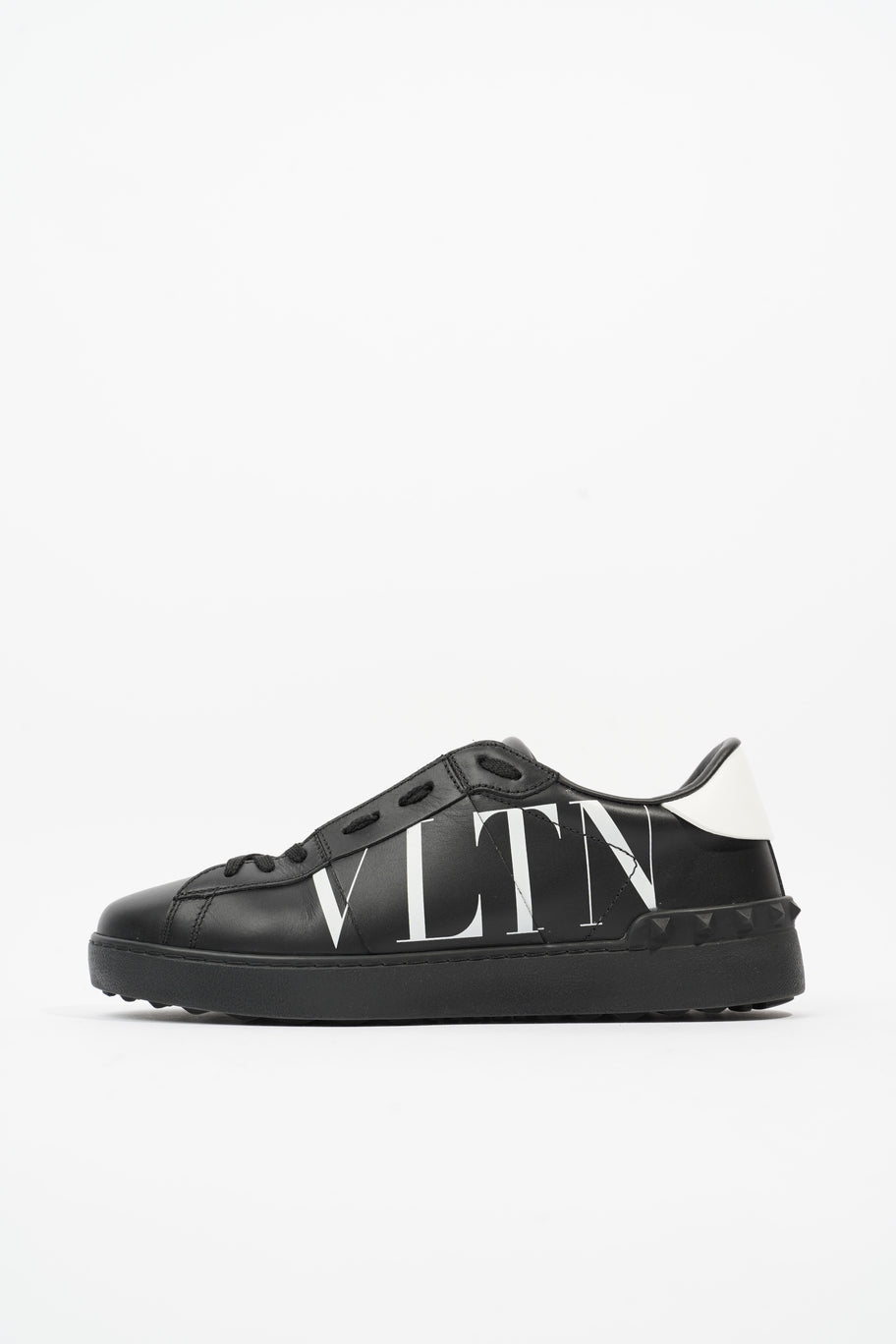 Valentino Open VLTN Sneaker Black / White Tab Leather EU 40 UK 6 Image 5