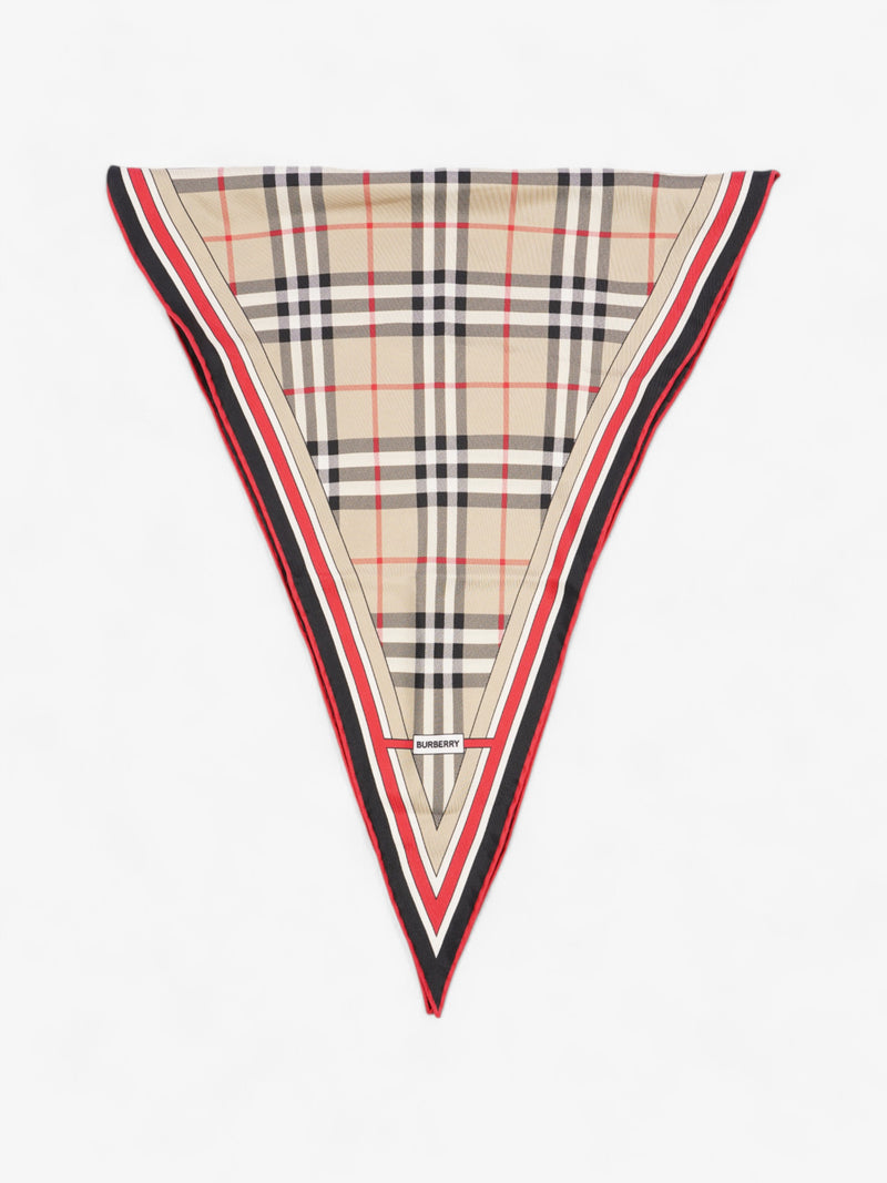  Burberry Vintage Check Losange Archive Beige / Red Silk