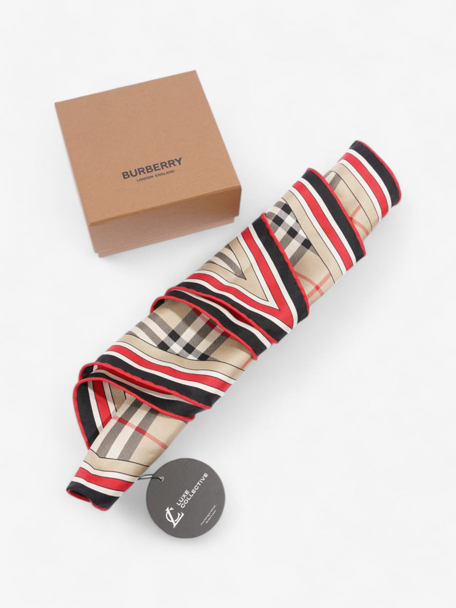 Burberry Vintage Check Losange Archive Beige / Red Silk Image 6