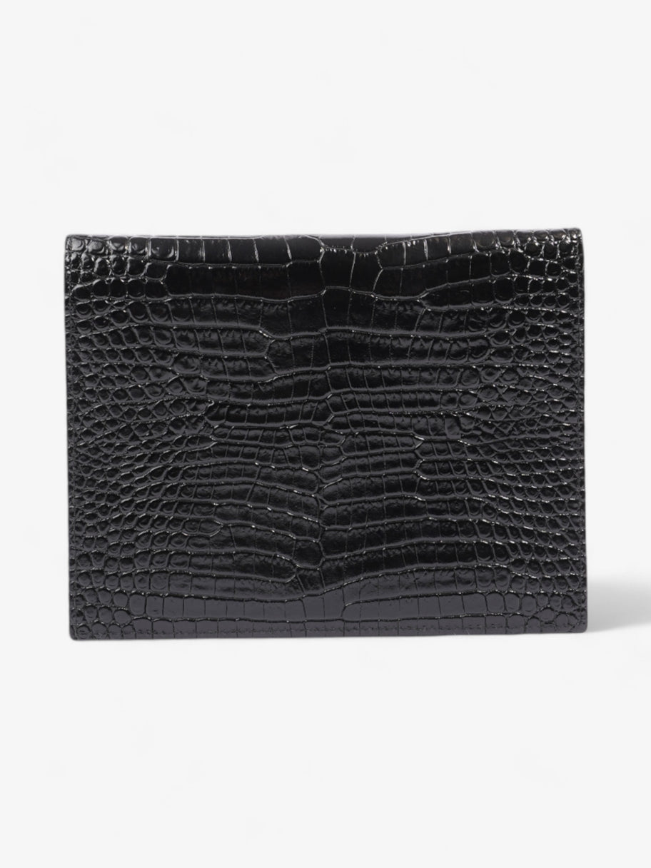 Saint Laurent Uptown Clutch Black Embossed Leather Image 3