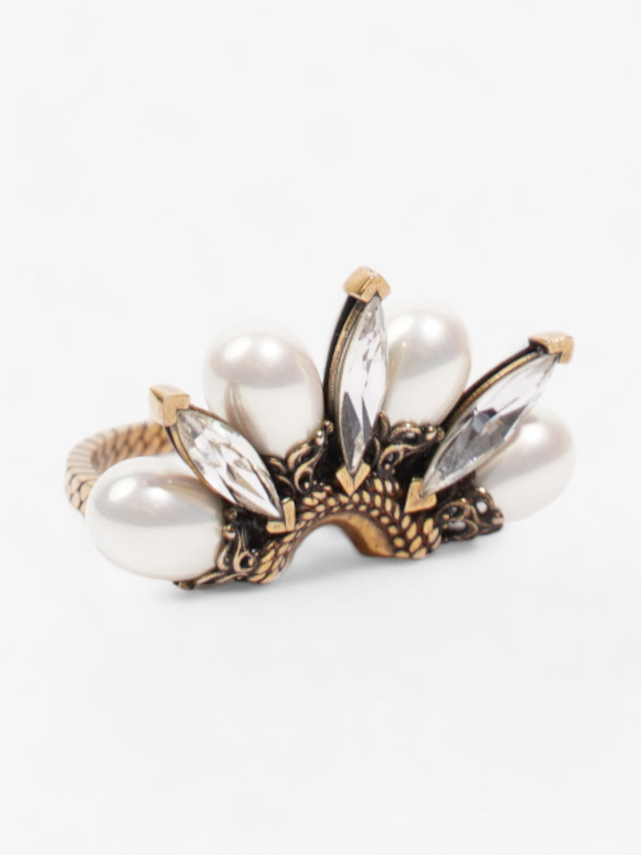 Gucci 3 In 1 Flower Ring Gold / Pearl Base Metal Small Image 4