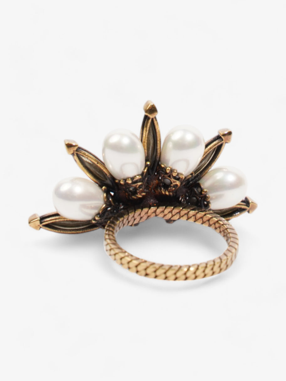 Gucci 3 In 1 Flower Ring Gold / Pearl Base Metal Small Image 6