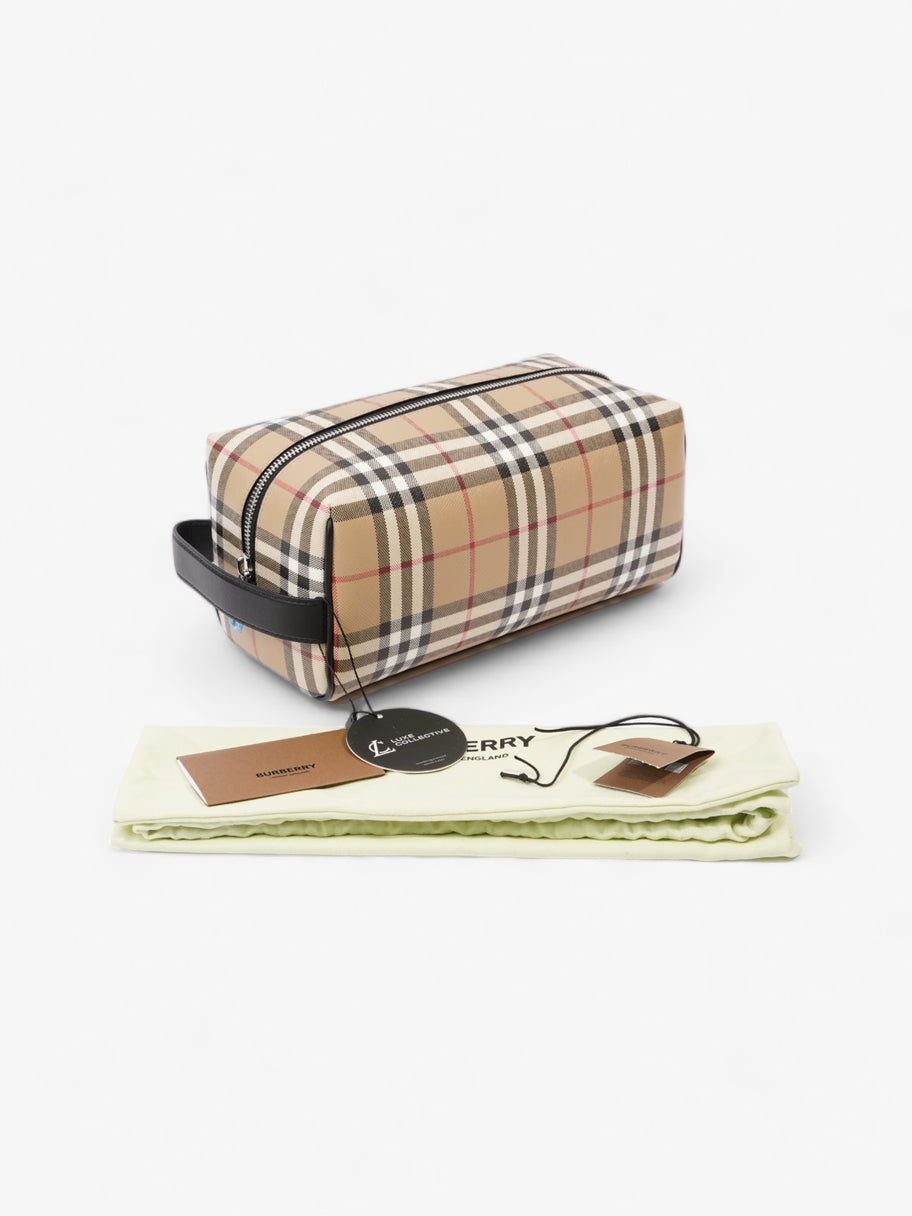 Burberry Wash Bag Archive Beige Coated Canvas Image 9