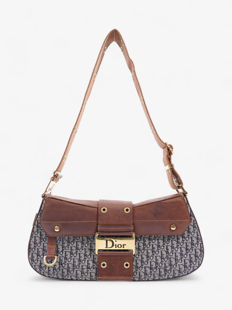  Christian Dior Street Chic Columbus Blue Oblique / Brown Canvas