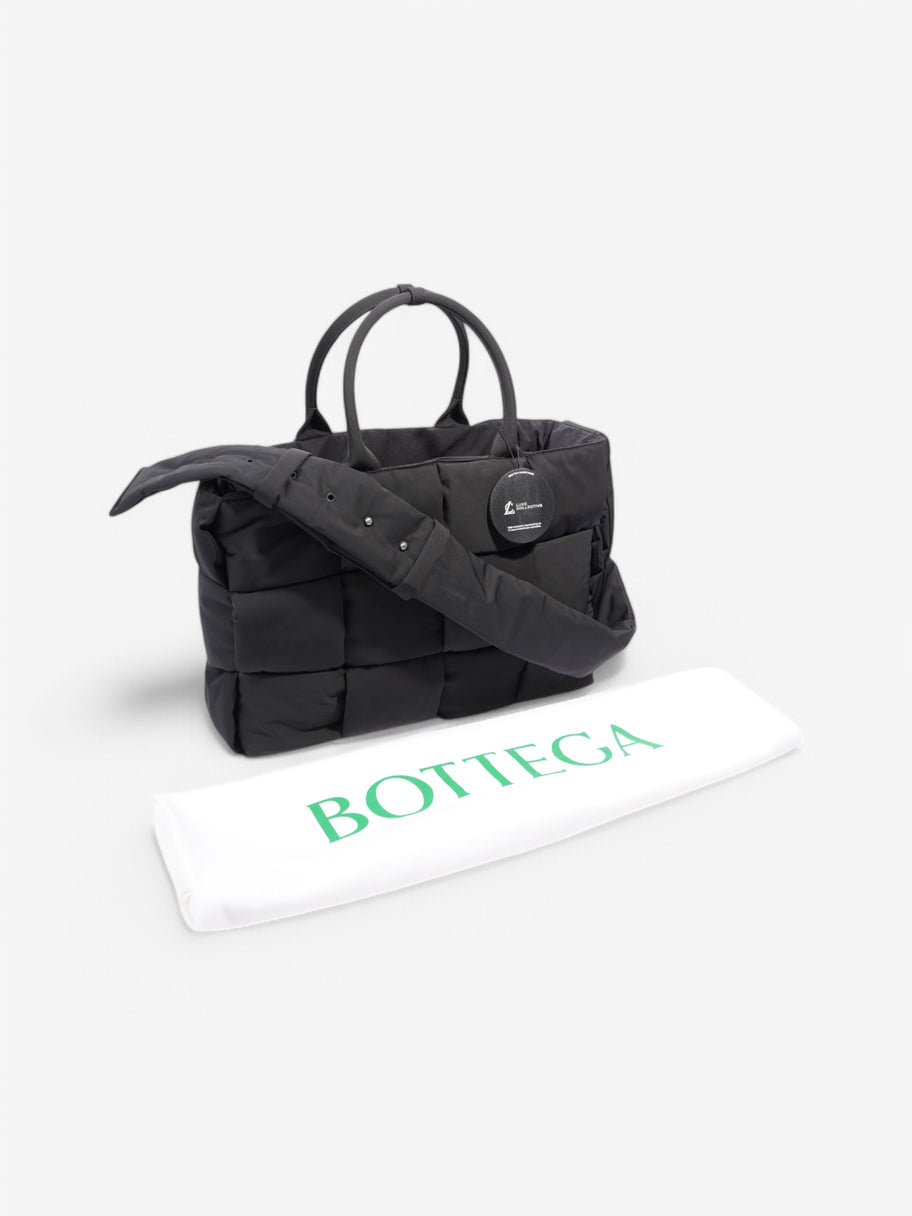 Bottega Veneta East-West Arco Large Padded Tote Bag Black Fabric Large Image 9