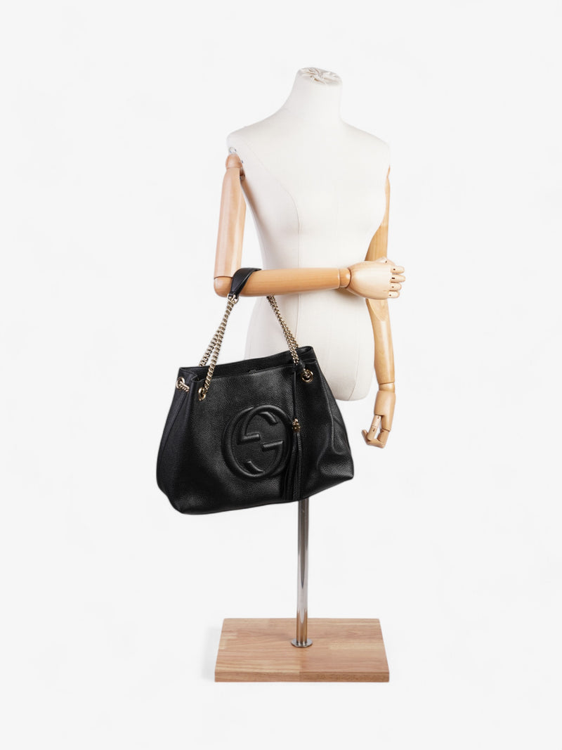  Gucci Soho Chain Tote Black Leather Medium