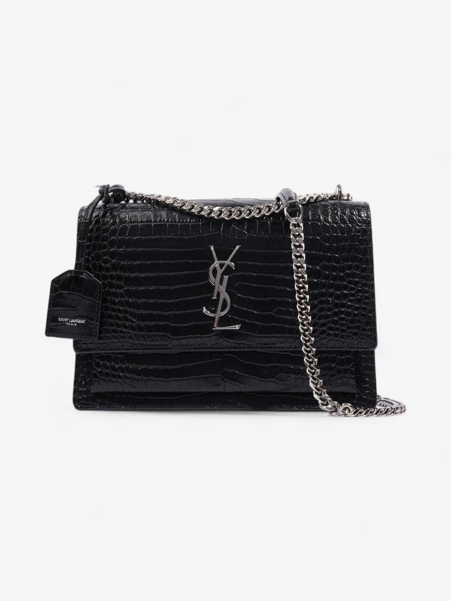 Saint Laurent Sunset Black Embossed Leather Medium Image 1