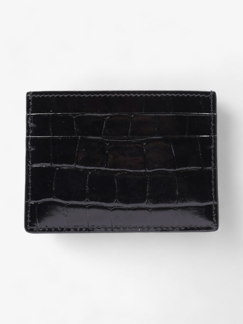  Burberry TB Card Holder Black Embossed Leather