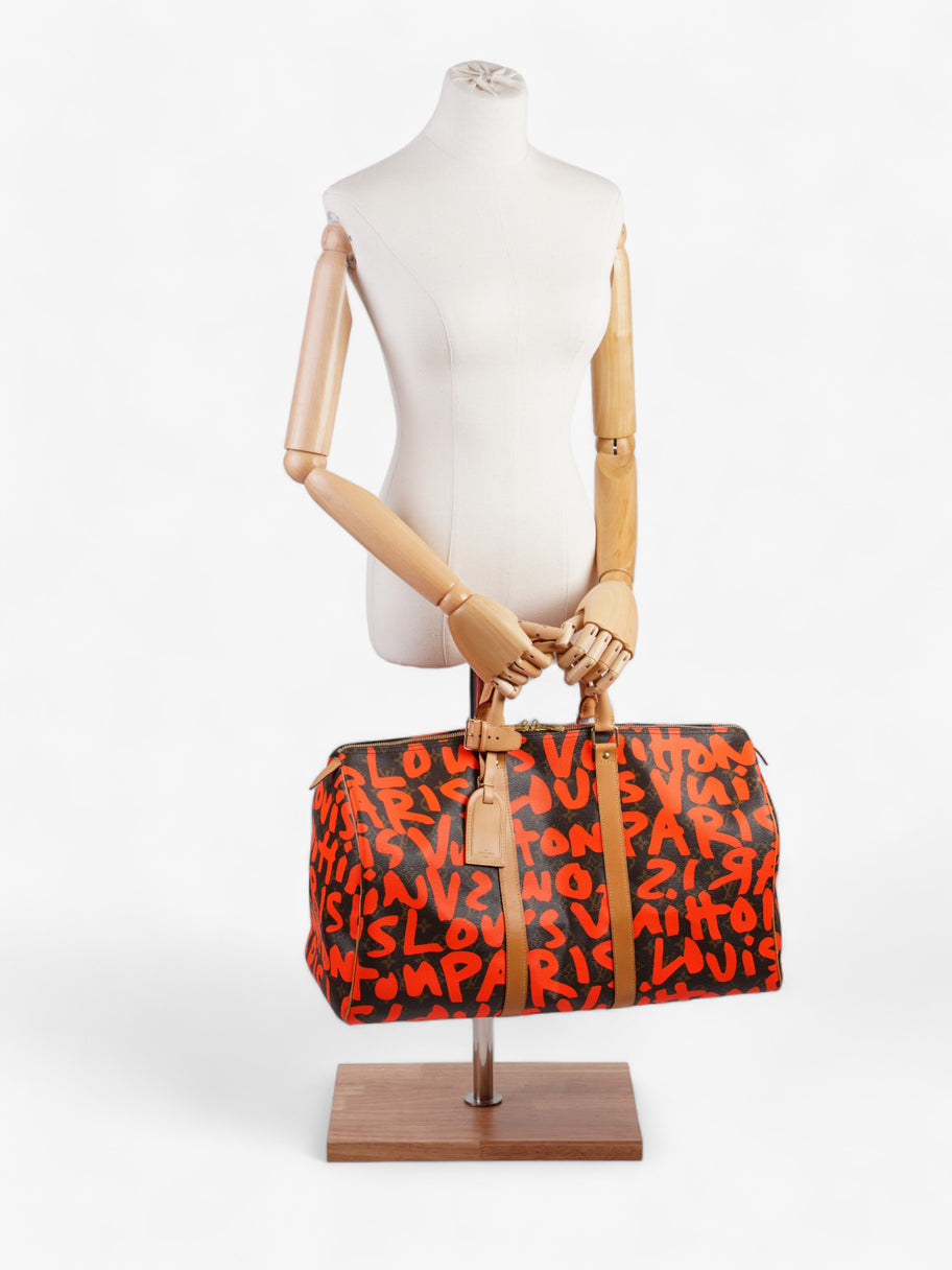 Louis Vuitton Keepall Graffiti 50 Monogram / Orange Coated Canvas Image 2