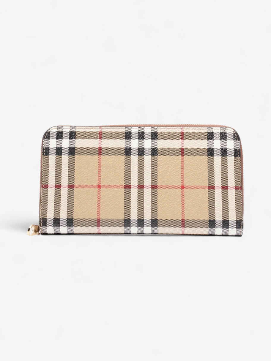 Burberry Zip-Around Wallet Vintage Check Coated Canvas Image 1