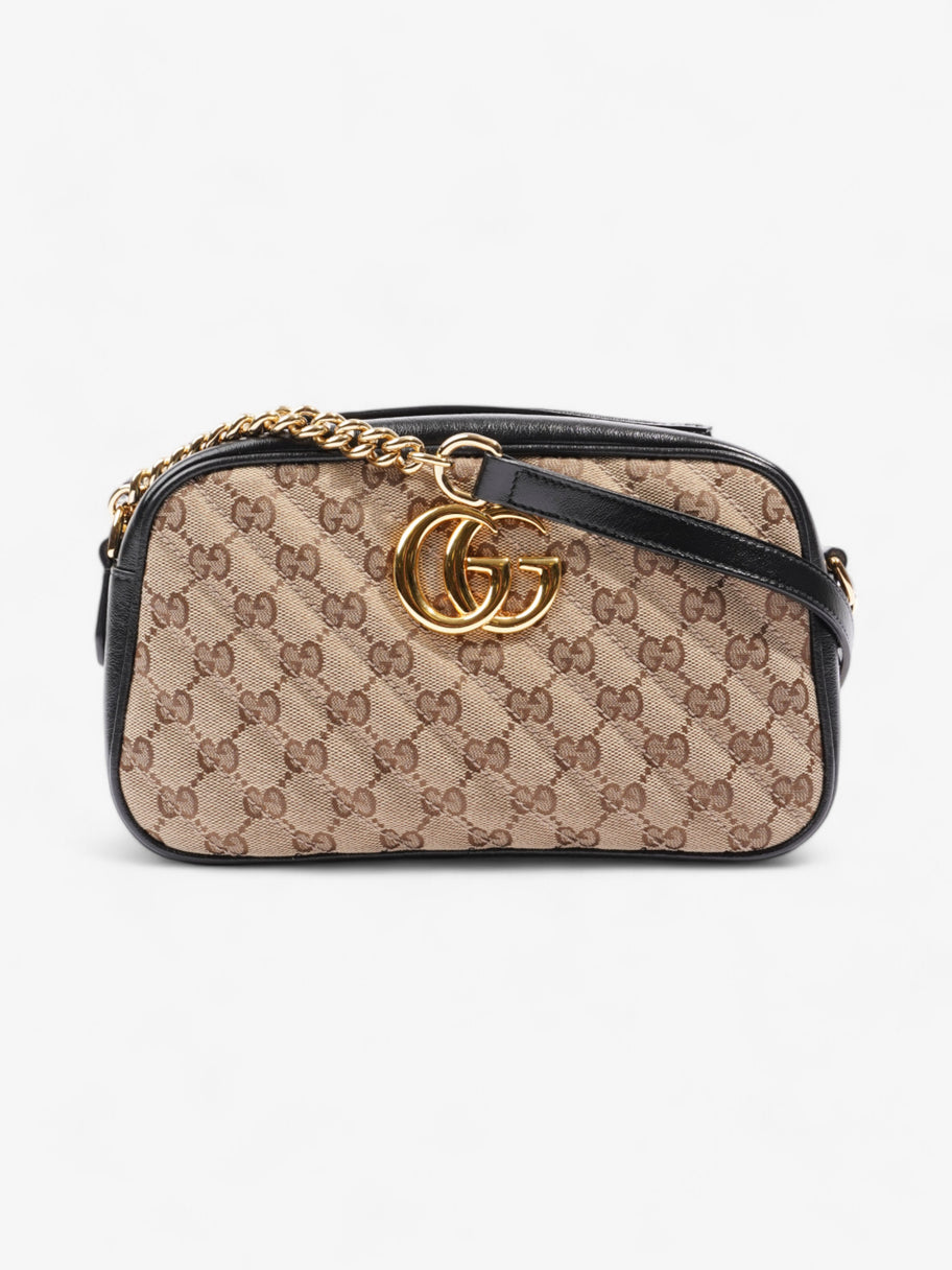 Gucci GG Marmont Zip Around GG Supreme / Black Coated Canvas Small Image 1