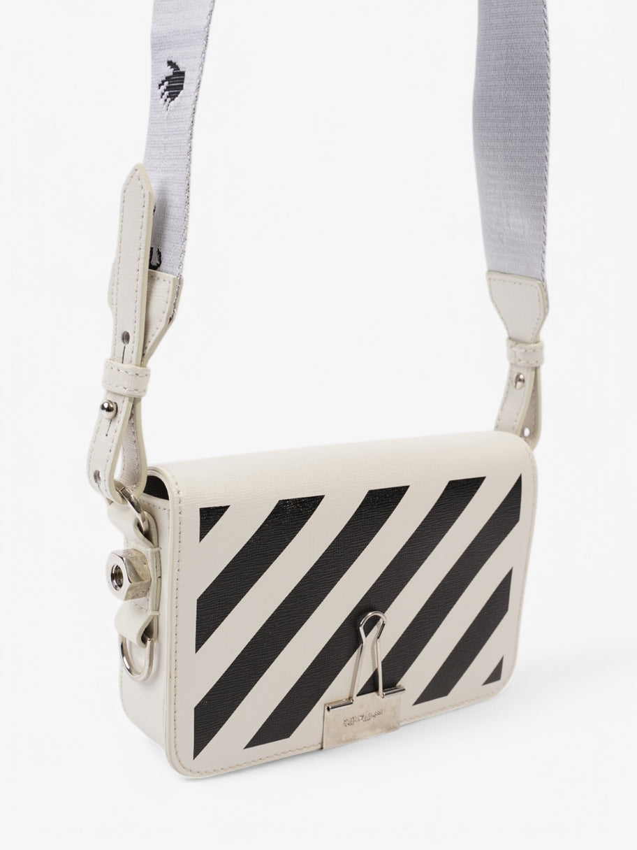 Off White Diag Clip Bag White / Black Leather Mini Image 7