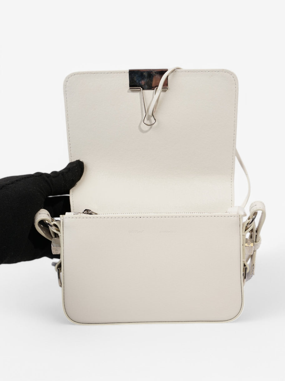 Off White Diag Clip Bag White / Black Leather Mini Image 8