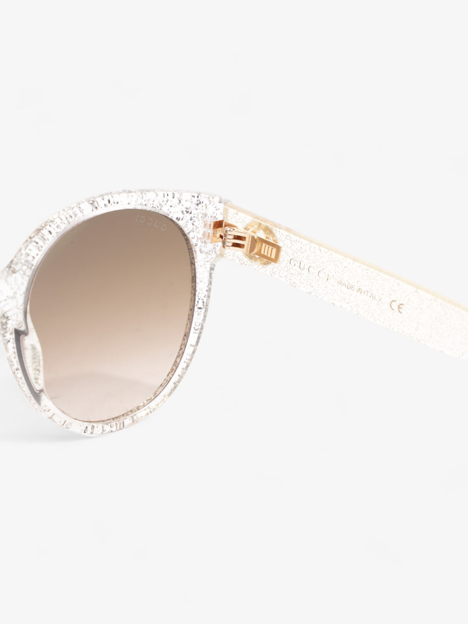 Gucci Glitter Sunglasses Silver Acetate 140mm Image 6