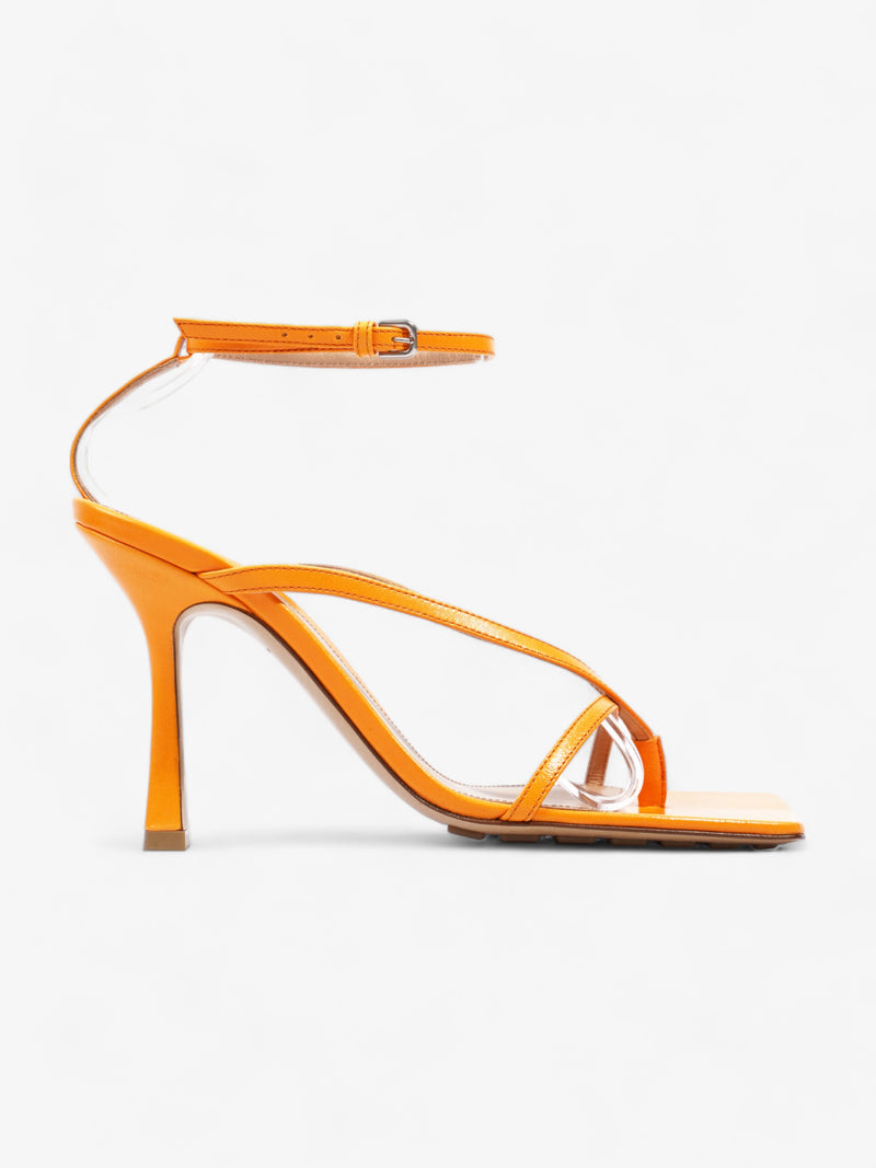  Bottega Veneta Stretch Strap Sandal 80 Neon Orange Leather EU 38 UK 5