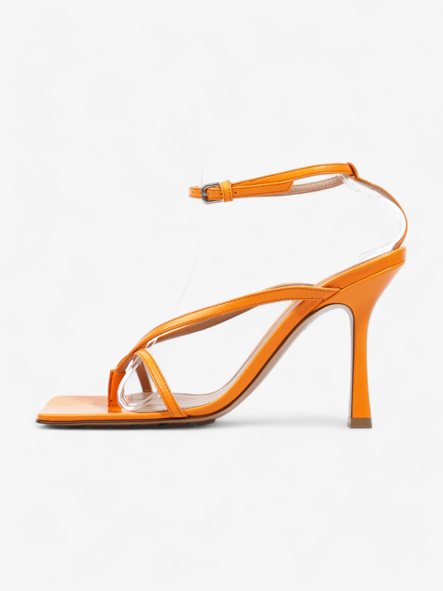 Bottega Veneta Stretch Strap Sandal 80 Neon Orange Leather EU 38 UK 5 Image 5